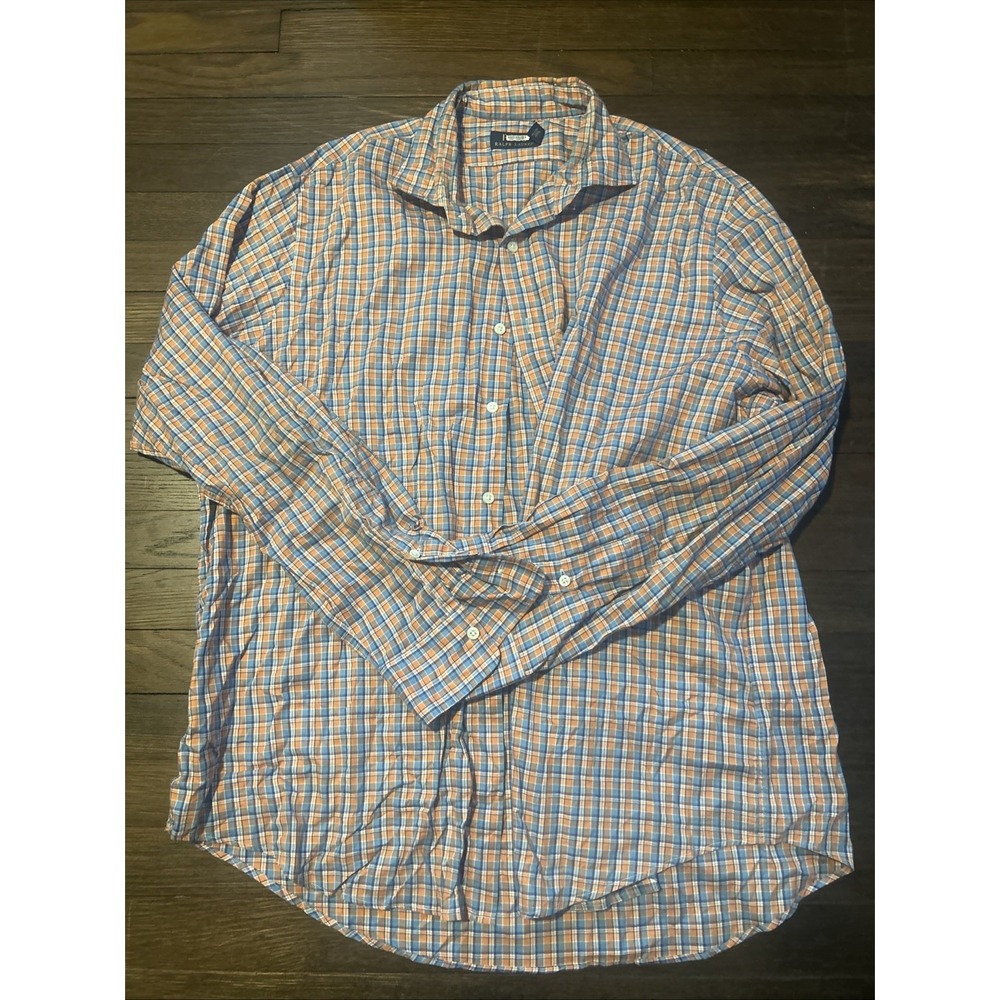 Polo Ralph Lauren Men's 2XL Multicolor Plaid L/S Button Down Dress Shirt XXL EUC